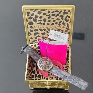 Betsey Johnson Gray Lace Spider Web Watch